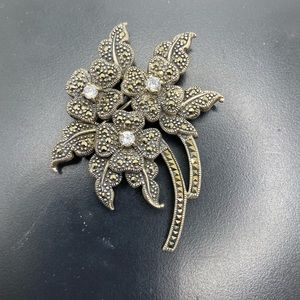 Sterling silver flower pin